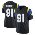 Choea LA.Rams #91 Kobie Turner Player Black Midnight Rivalries Collection Limited Home Game Stitched Jerseys
