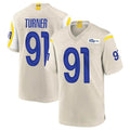 Choea LA.Rams #91 Kobie Turner Player Bone Home Game Stitched Jerseys