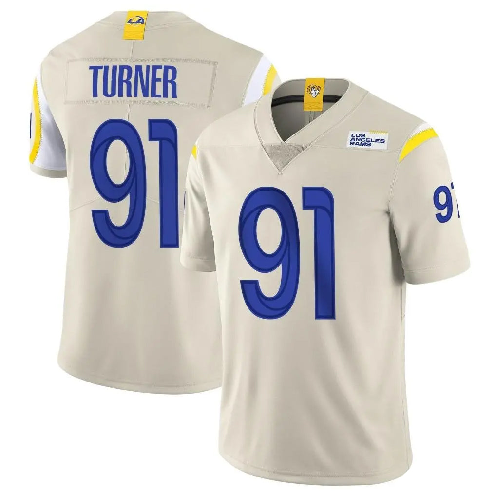 Choea LA.Rams #91 Kobie Turner Player Bone Limited Vapor Home Game Stitched Jerseys