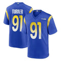 Choea LA.Rams #91 Kobie Turner Player Royal Home Game Stitched Jerseys