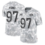 Choea LA.Rams #97 Poona Ford Player Arctic Camo Salute To Service Limited Game Stitched Jerseys