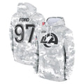 Choea LA.Rams #97 Poona Ford Player Arctic Camo Salute to Service Hoodies Limited Game Stitched Jerseys