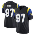 Choea LA.Rams #97 Poona Ford Player Black Midnight Rivalries Collection Limited Home Game Stitched Jerseys