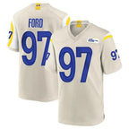 Choea LA.Rams #97 Poona Ford Player Bone Home Game Stitched Jerseys