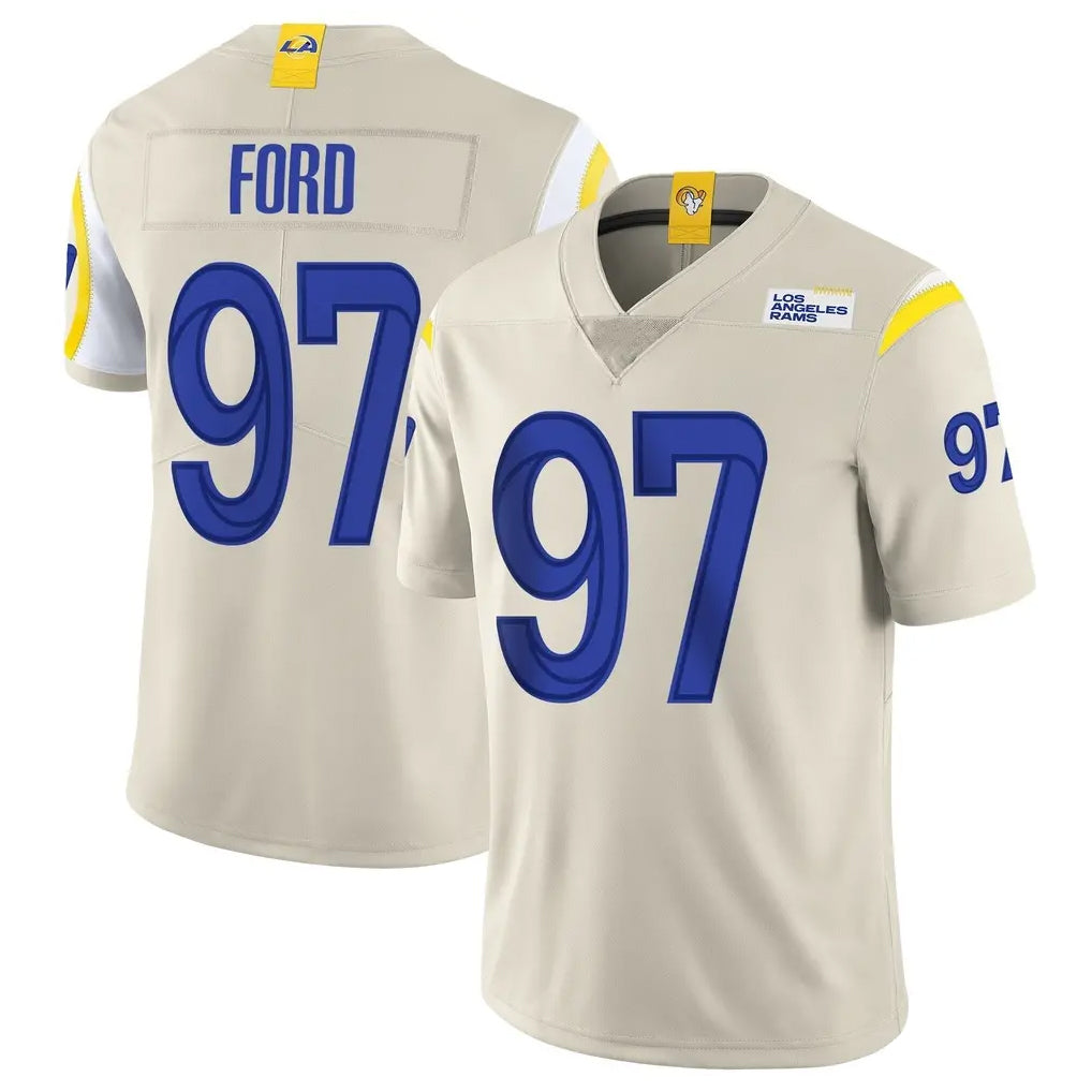 Choea LA.Rams #97 Poona Ford Player Bone Limited Vapor Home Game Stitched Jerseys
