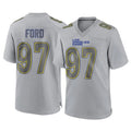Choea LA.Rams #97 Poona Ford Player Gray Atmosphere Fashion Home Game Stitched Jerseys