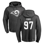 Choea LA.Rams #97 Poona Ford Player Gray Pullover Hoodie Limited Game Stitched Jerseys