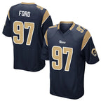 Choea LA.Rams #97 Poona Ford Player Navy Home Game Stitched Jerseys