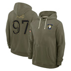 Choea LA.Rams #97 Poona Ford Player Olive Salute to Service Pullover Hoodies Limited Stitched Jerseys