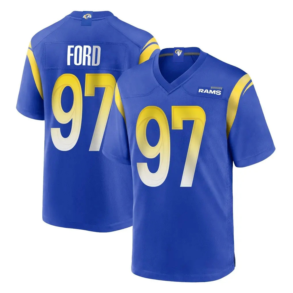 Choea LA.Rams #97 Poona Ford Player Royal Home Game Stitched Jerseys