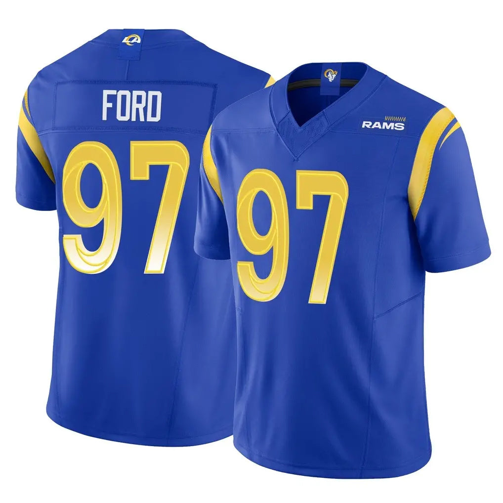 Choea LA.Rams #97 Poona Ford Player Royal Limited Vapor F.U.S.E. Home Game Stitched Jerseys