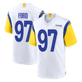Choea LA.Rams #97 Poona Ford Player White Home Game Stitched Jerseys