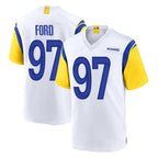 Choea LA.Rams #97 Poona Ford Player White Home Game Stitched Jerseys