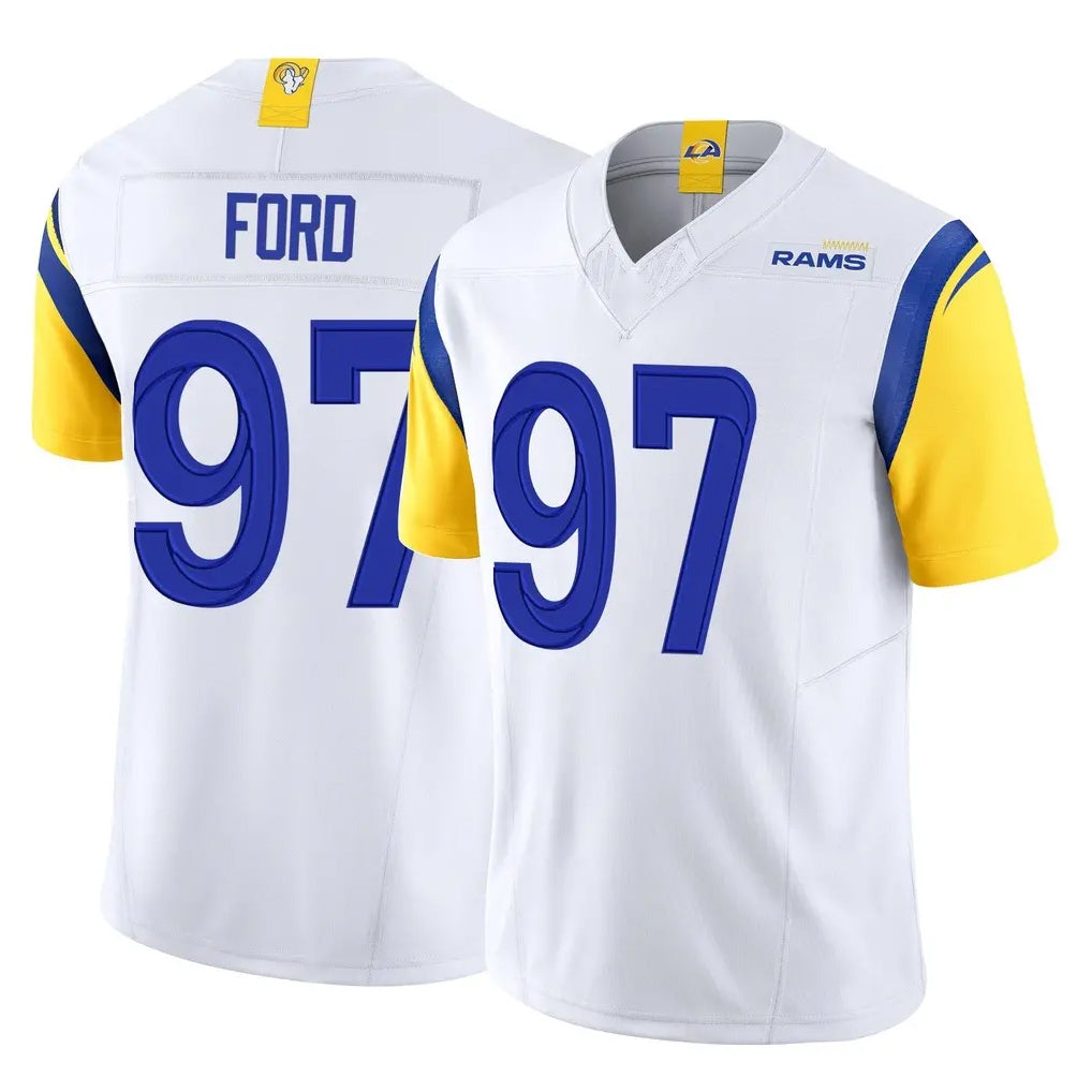 Choea LA.Rams #97 Poona Ford Player White Limited Vapor F.U.S.E. Home Game Stitched Jerseys