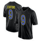 Choea LA.Rams #9 Matthew Stafford Player Black Fashion Limited Home Game Stitched Jerseys