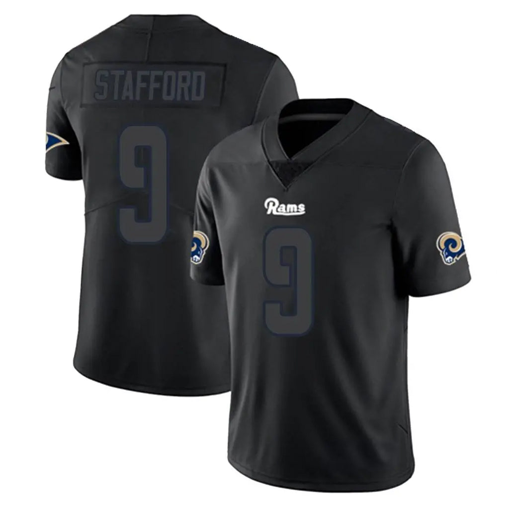 Choea LA.Rams #9 Matthew Stafford Player Black Impact Limited Home Game Stitched Jerseys