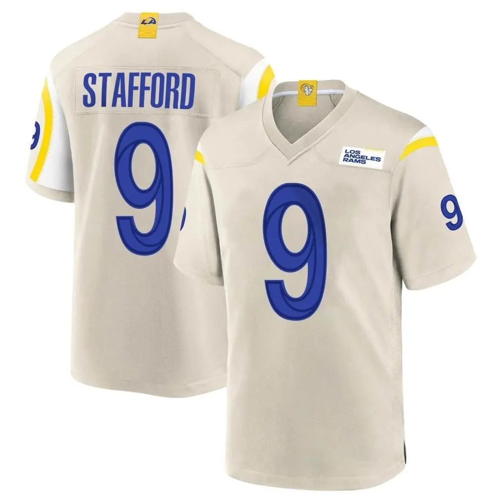 Choea LA.Rams #9 Matthew Stafford Player Bone Home Game Stitched Jerseys