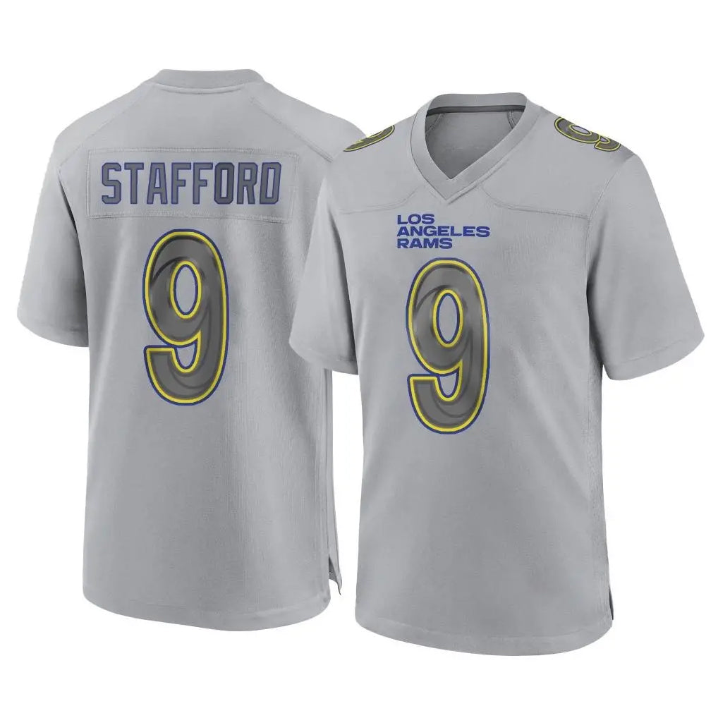 Choea LA.Rams #9 Matthew Stafford Player Gray Atmosphere Fashion Home Game Stitched Jerseys