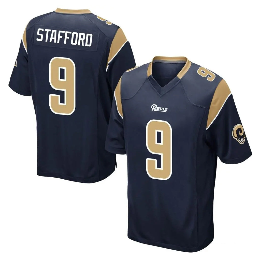 Choea LA.Rams #9 Matthew Stafford Player Navy Home Game Stitched Jerseys
