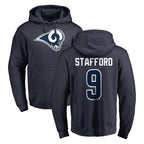 Choea LA.Rams #9 Matthew Stafford Player Navy Pullover Hoodie Limited Game Stitched Jerseys