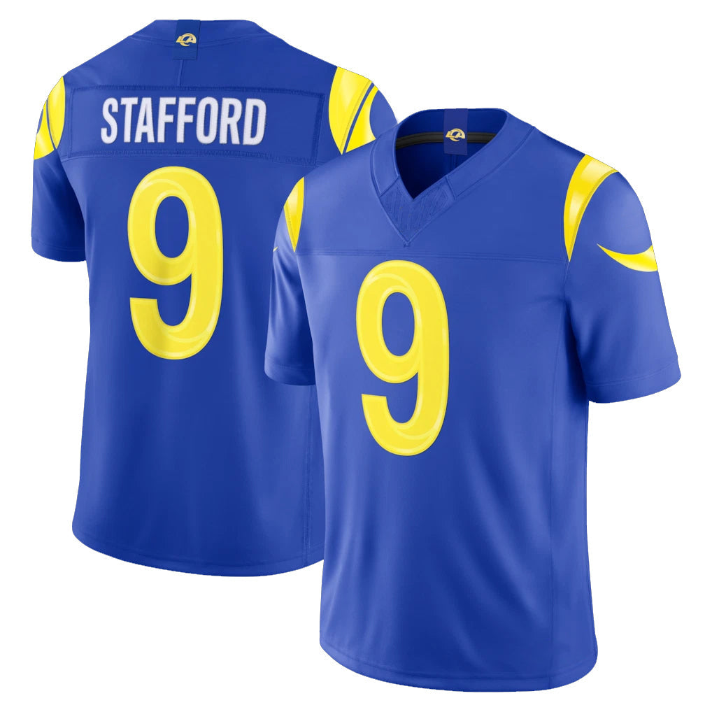 Choea LA.Rams #9 Matthew Stafford Player Royal Vapor F.U.S.E. Limited Home Game Stitched Jerseys