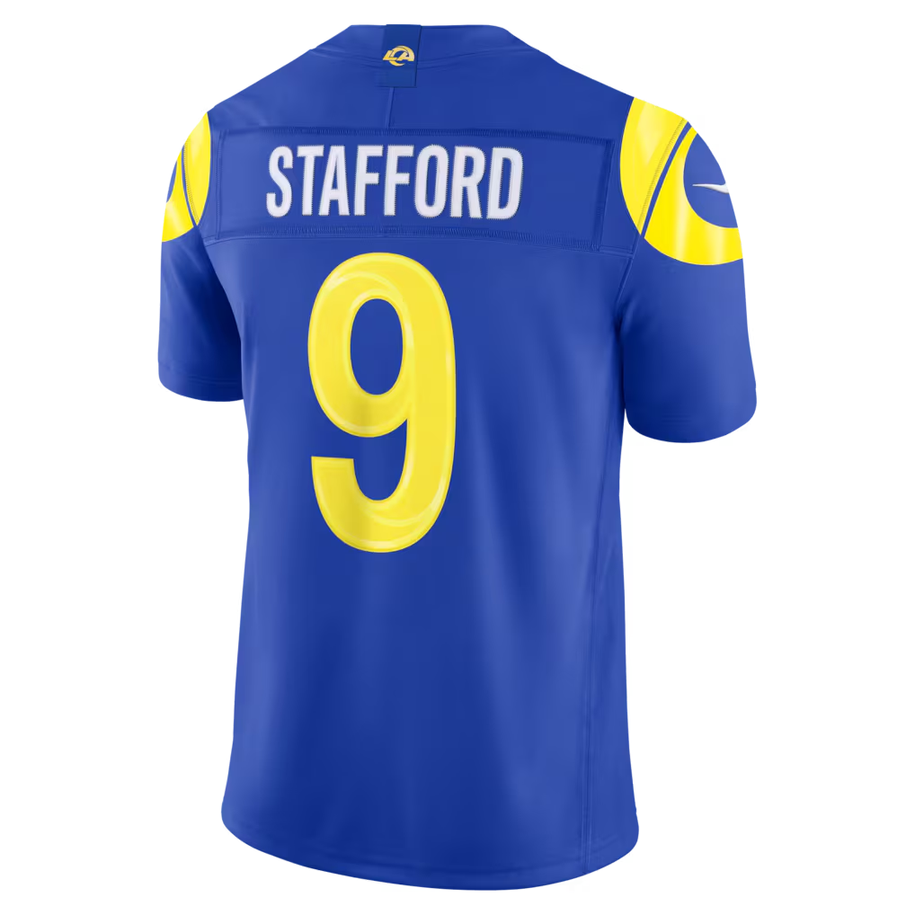 Choea LA.Rams #9 Matthew Stafford Royal Team Vapor F.U.S.E. Stitched Limited Jerseys