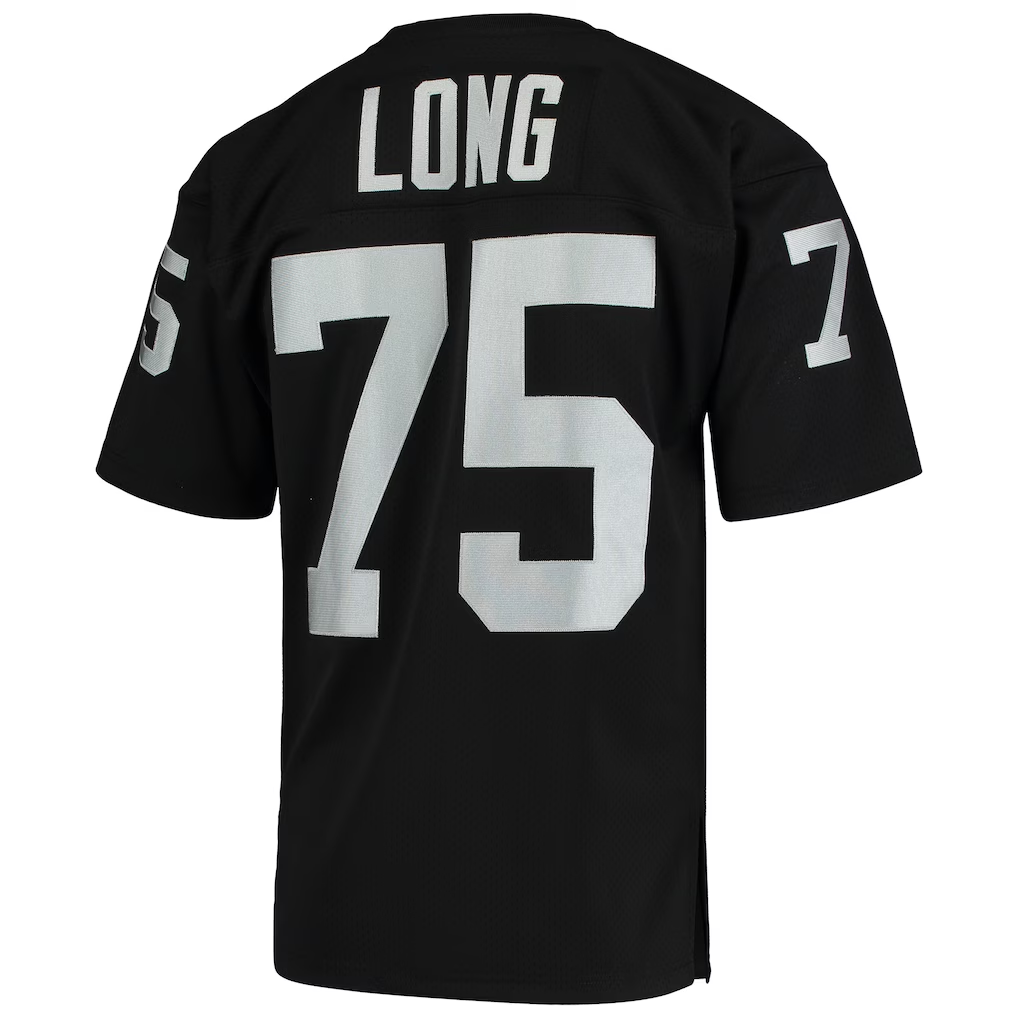 Choea LV.Raiders 1983 #75 Howie Long Mitchell & Ness Black Authentic Throwback Retired Player Stitched Puhic Jersey