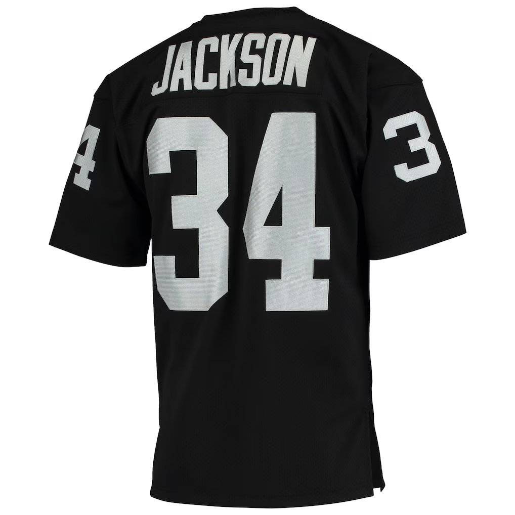 Choea LV.Raiders 1990 #34 Bo Jackson Mitchell & Ness Black Authentic Throwback Retired Player Stitched Puhic Jersey