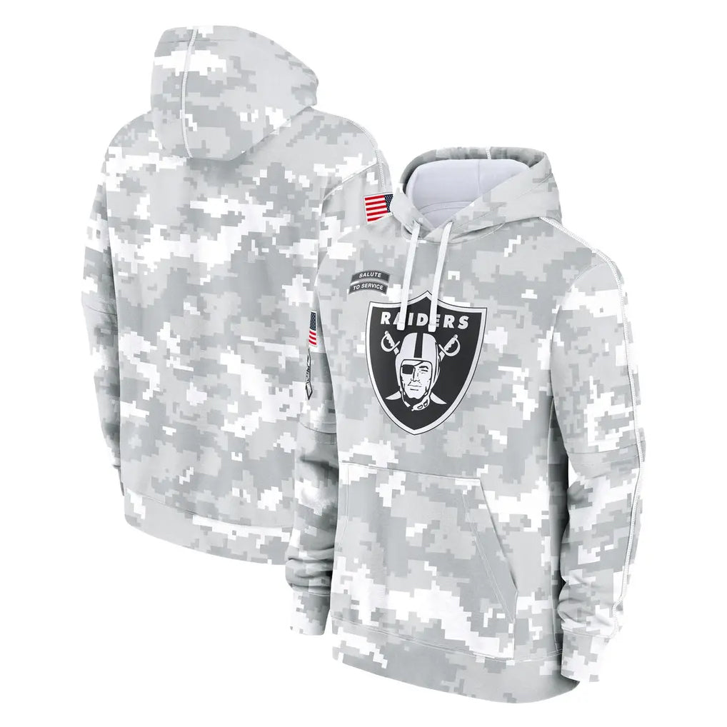 Choea LV.Raiders Arctic Camo Salute to Service Hoodies Limited Game Blank Player Stitched Jerseys
