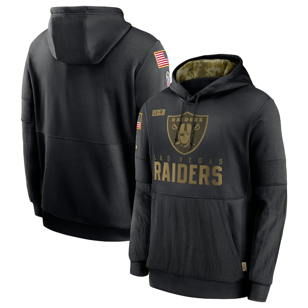 Choea LV.Raiders Black Salute to Service Hoodies Limited Game Blank Player Stitched Jerseys