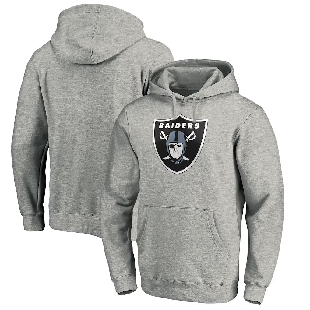 Choea LV.Raiders Gray LOGO Pullover Hoodies Home Game Blank Player Stitched Jerseys
