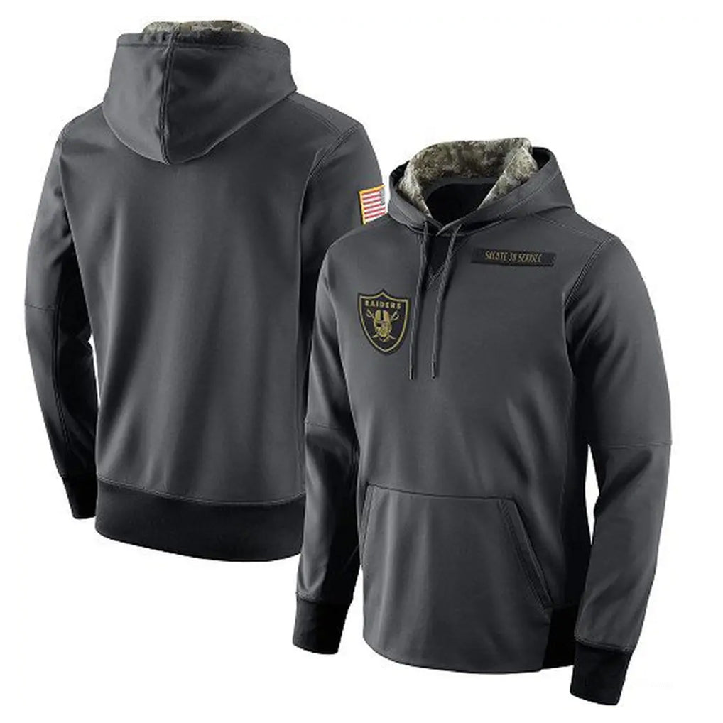 Choea LV.Raiders Gray Pullover Hoodies Home Game Blank Player Stitched Jerseys