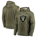 Choea LV.Raiders Olive Salute to Service Pullover Hoodies Home Game Blank Player Stitched Jerseys