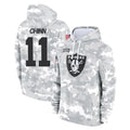 Choea LV.Raiders #11 Jeremy Chinn Player Arctic Camo Salute to Service Hoodies Limited Game Stitched Jerseys