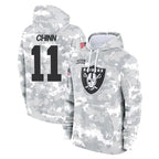 Choea LV.Raiders #11 Jeremy Chinn Player Arctic Camo Salute to Service Hoodies Limited Game Stitched Jerseys