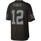 Choea LV.Raiders #12 Ken Stabler Mitchell & Ness Black Legacy Replica Jersey