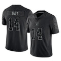 Choea LV.Raiders #14 Matt Gay Player Black Reflective Limited Game Stitched Jerseys