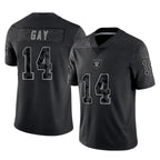 Choea LV.Raiders #14 Matt Gay Player Black Reflective Limited Game Stitched Jerseys
