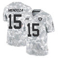 Choea LV.Raiders #15 Fernando Mendoza Player Arctic Camo Salute To Service Limited Game Stitched Jerseys