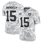 Choea LV.Raiders #15 Fernando Mendoza Player Arctic Camo Salute To Service Limited Game Stitched Jerseys