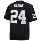 Choea LV.Raiders #24 Charles Woodson Mitchell & Ness Black Big & Tall 1998 Retired Player Replica Jersey