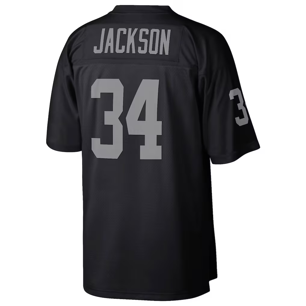 Choea LV.Raiders #34 Bo Jackson Mitchell & Ness Black Legacy Replica Jersey Stitched Puhic