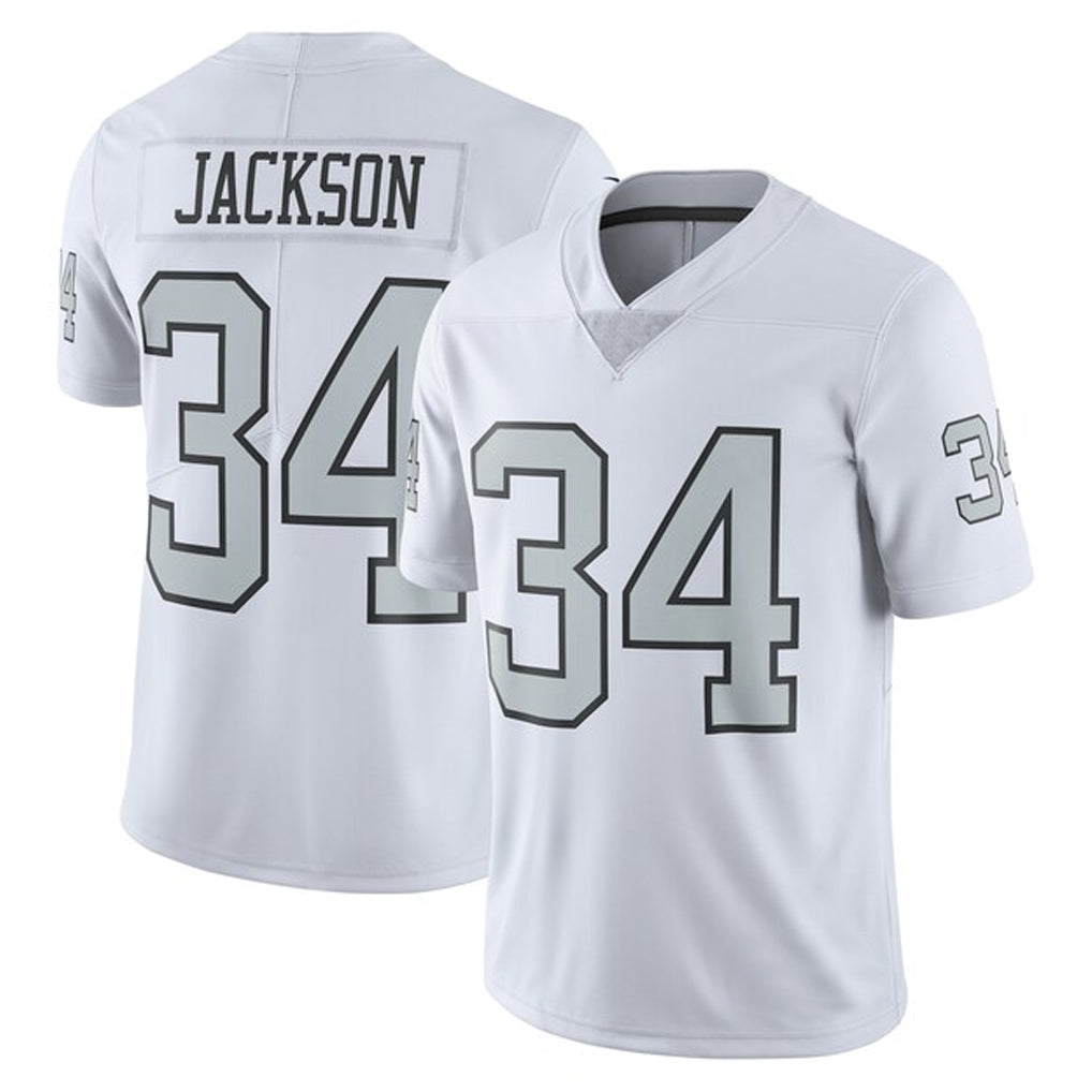 Choea LV.Raiders #34 Bo Jackson Player White Alternate Vapor F.U.S.E Limited Stitched Jerseys