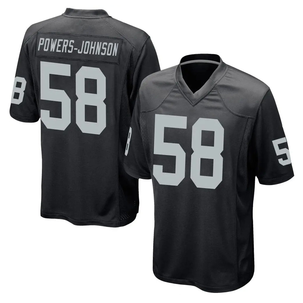 Choea LV.Raiders #58 Jackson Powers-Johnson Player Black Home Game Stitched Jerseys