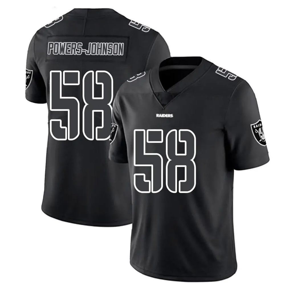 Choea LV.Raiders #58 Jackson Powers-Johnson Player Black Limited Black Impact Home Game Stitched Jerseys