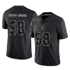 Choea LV.Raiders #58 Jackson Powers-Johnson Player Black Reflective Limited Game Stitched Jerseys