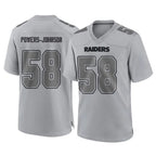 Choea LV.Raiders #58 Jackson Powers-Johnson Player Gray Atmosphere Fashion Limited Game Stitched Jerseys