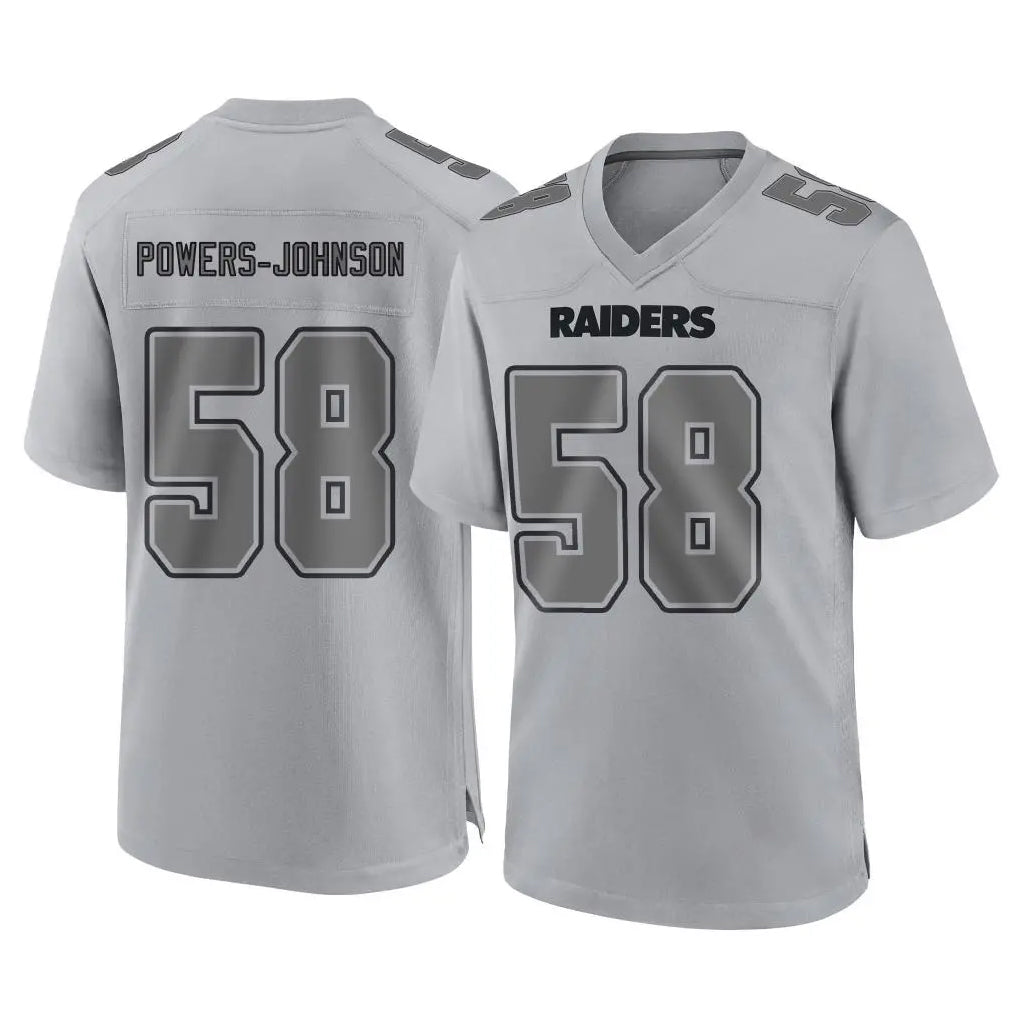 Choea LV.Raiders #58 Jackson Powers-Johnson Player Gray Atmosphere Fashion Limited Game Stitched Jerseys