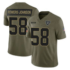 Choea LV.Raiders #58 Jackson Powers-Johnson Player Olive 2025 Salute To Service Limited Game Stitched Jerseys