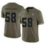 Choea LV.Raiders #58 Jackson Powers-Johnson Player Olive Salute To Service Limited Stitched Jerseys